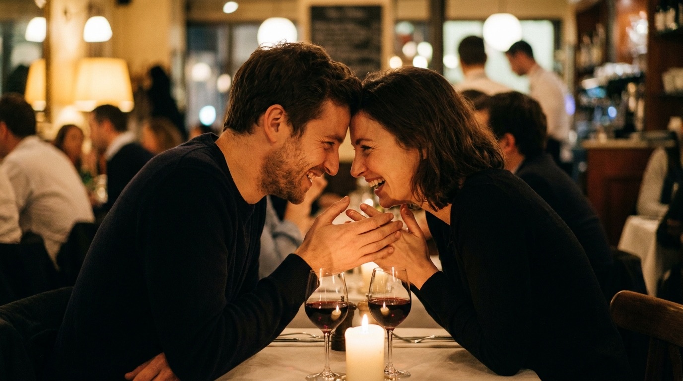 Un couple dîne au restaurant lors d'un deuxième rendez-vous