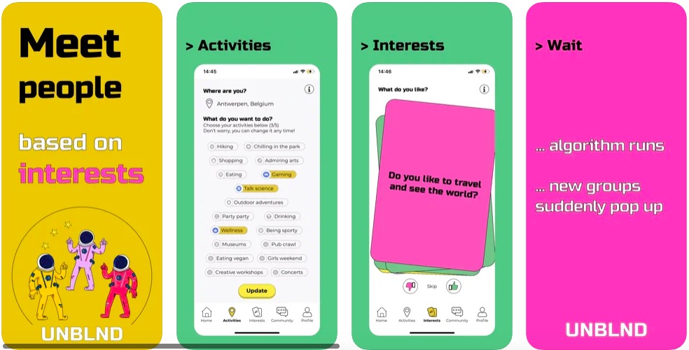 Inscription gratuite sur l'application UNBLND