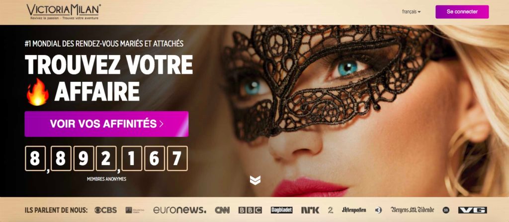 Inscription gratuite sur le site de rencontre Victoria Milan