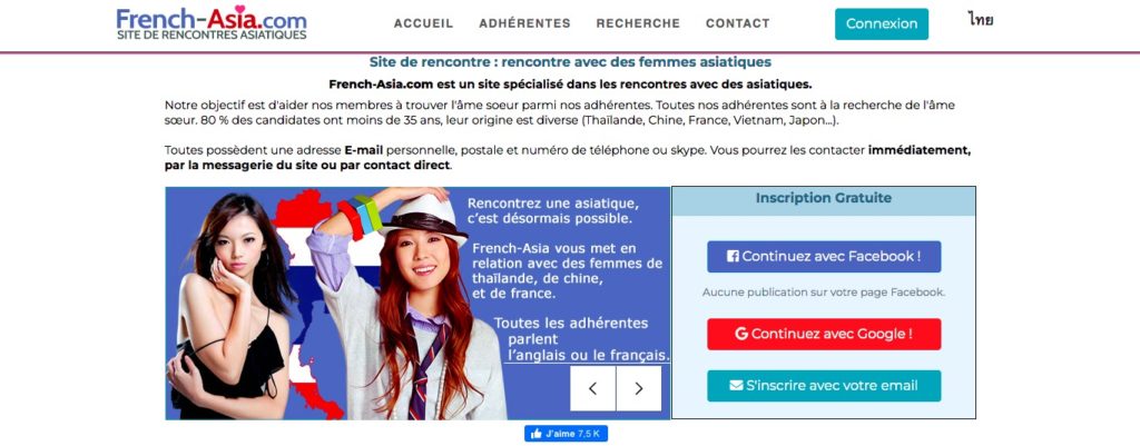 Inscription gratuite sur le site de rencontre French-Asia