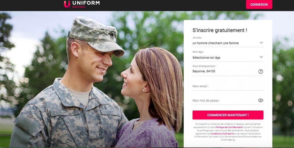 Inscription gratuite sur le site de rencontre Uniform Dating