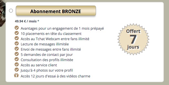 Tout savoir sur l'abonnement bronze de Jacquie et Michel Black
